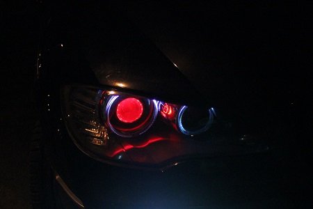 Подсветка линзы фары. Дьявольские глазки для украшения вашего авто.